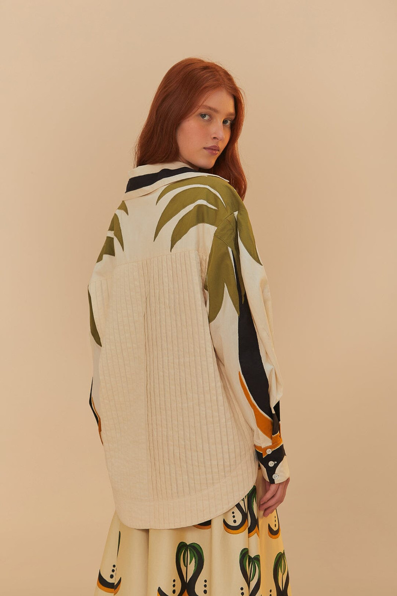 Off-White Coconut Tree Flow Pleated Blouse 4