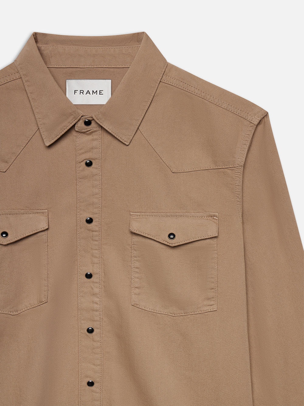 Western Denim Shirt in Dark Beige - 2