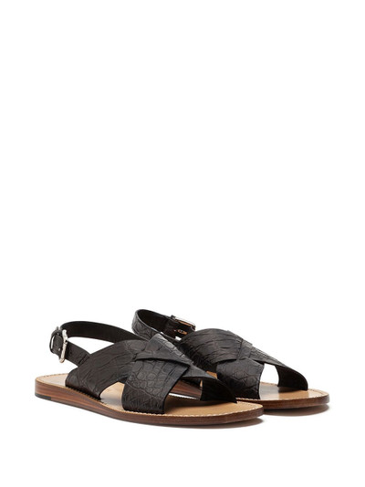 Dolce & Gabbana crocodile leather crossover strap sandals outlook