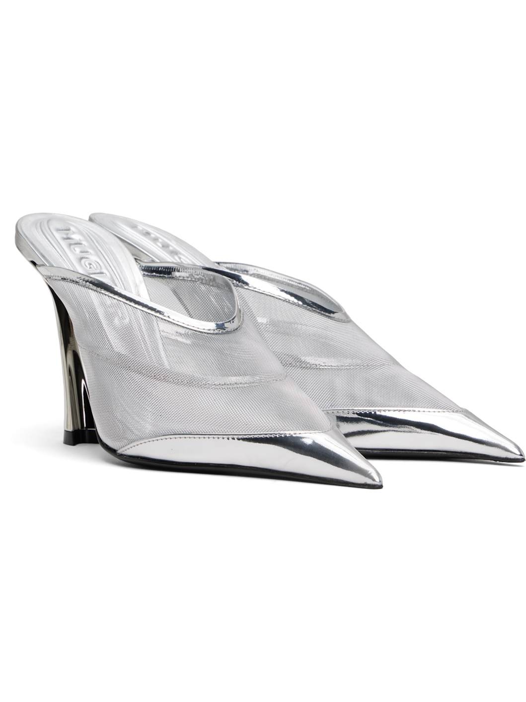 Silver Mesh Fang 95 Heels - 4