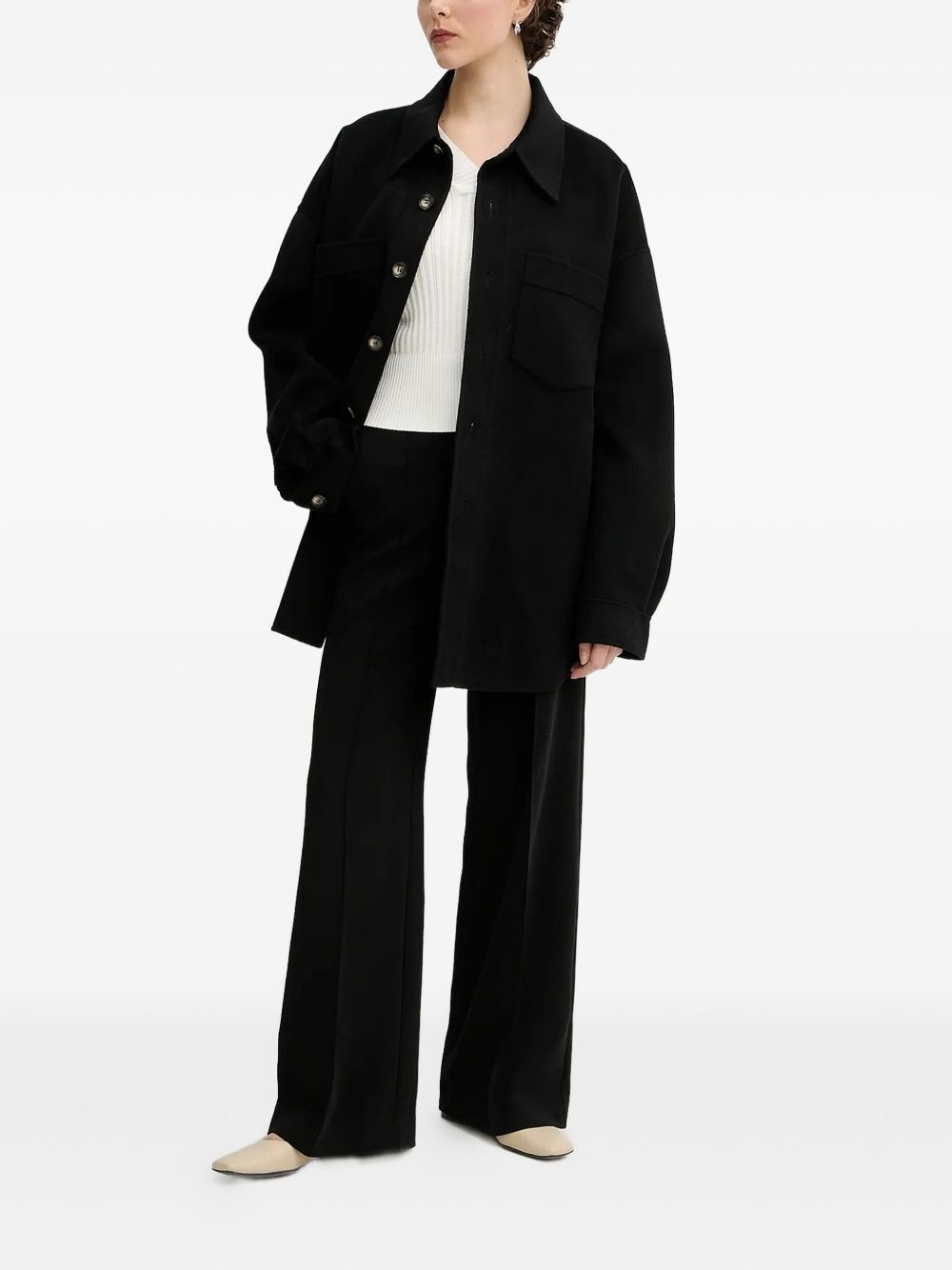 button-fastening shirt jacket - 2