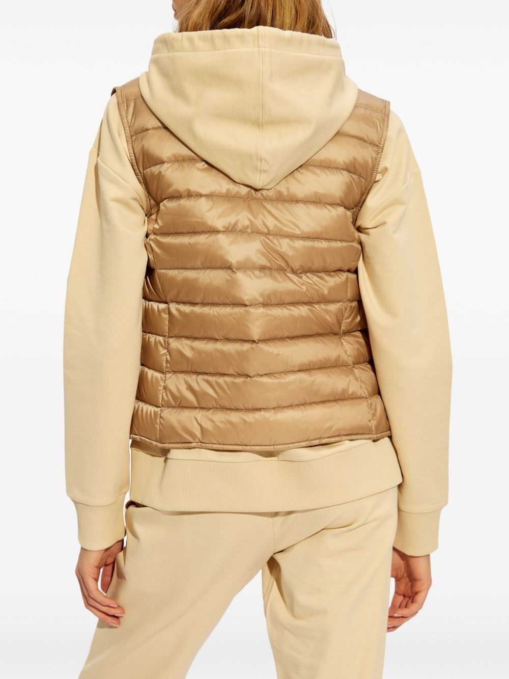 mock neck logo patch down gilet - 4