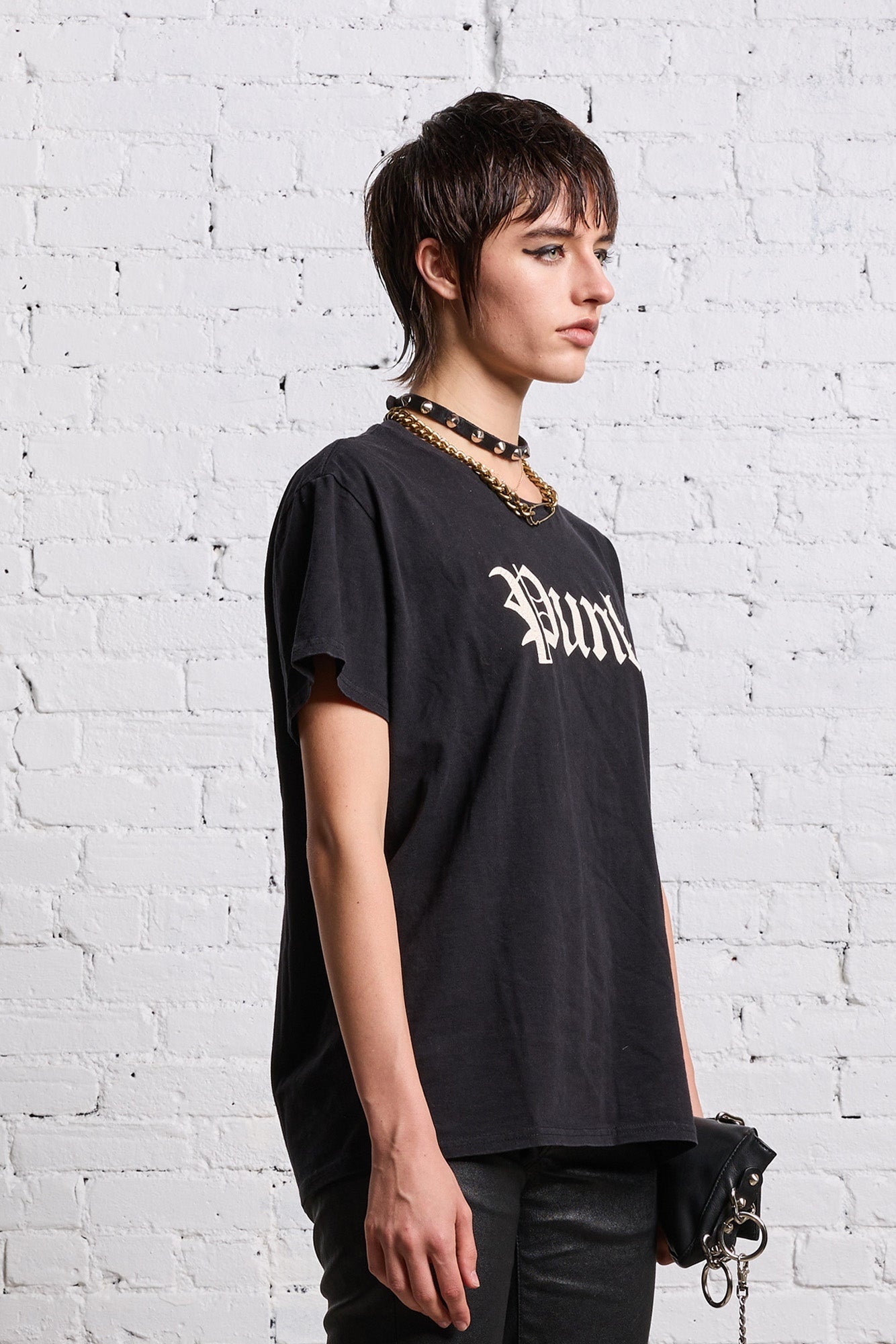 R13 PUNK BOY T - BLACK | REVERSIBLE