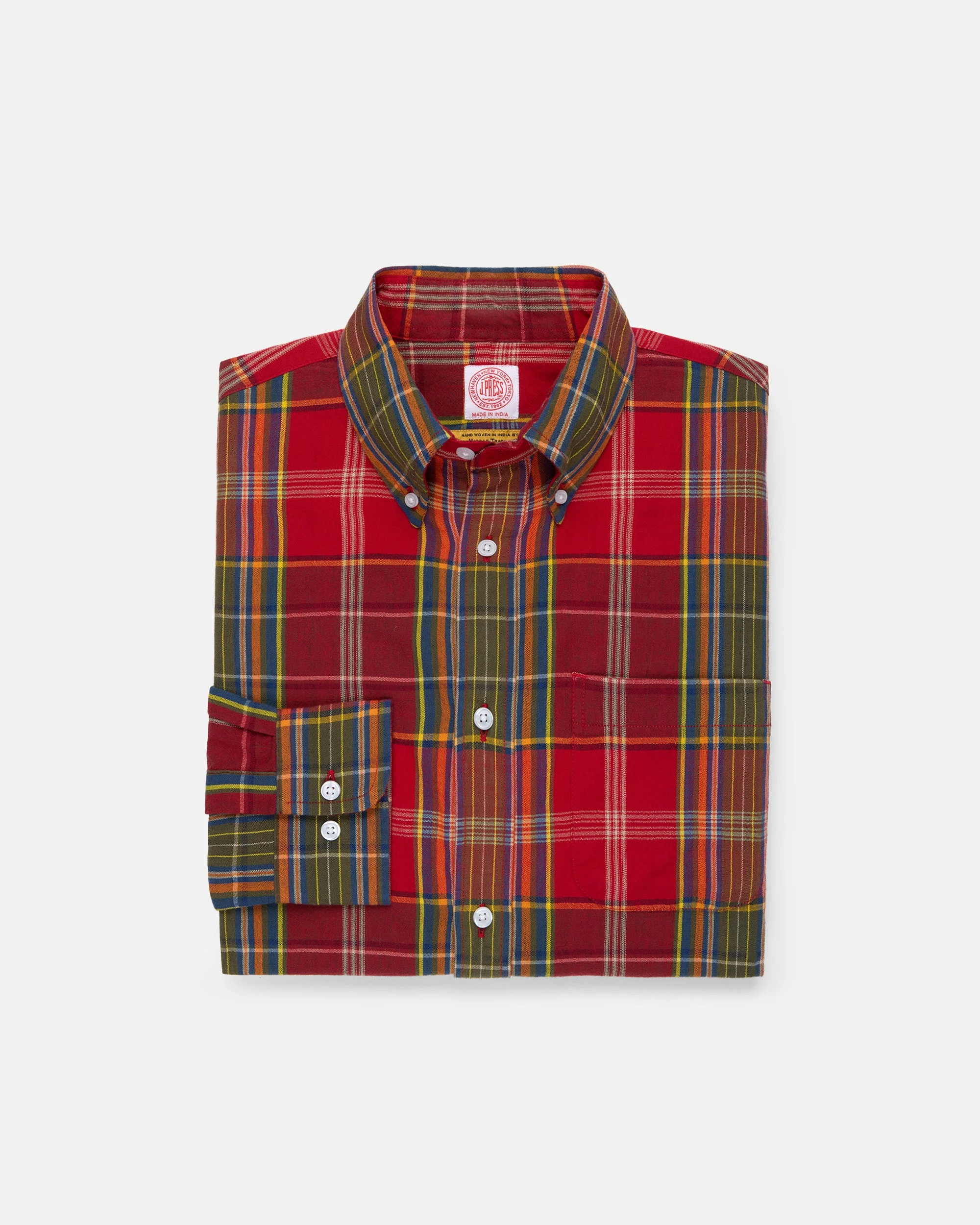 HANDLOOMED RED PLAID SHIRT - 1