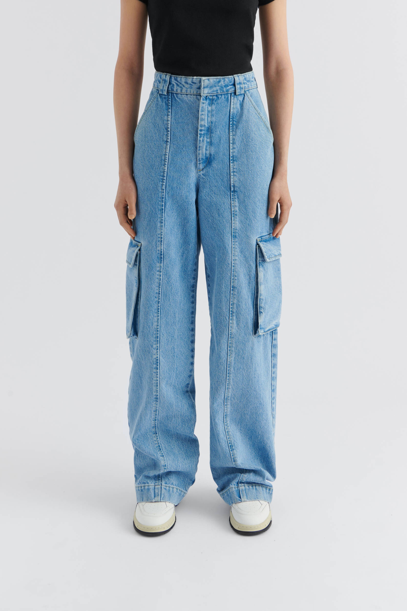 Patch Denim Cargo Trousers - 2