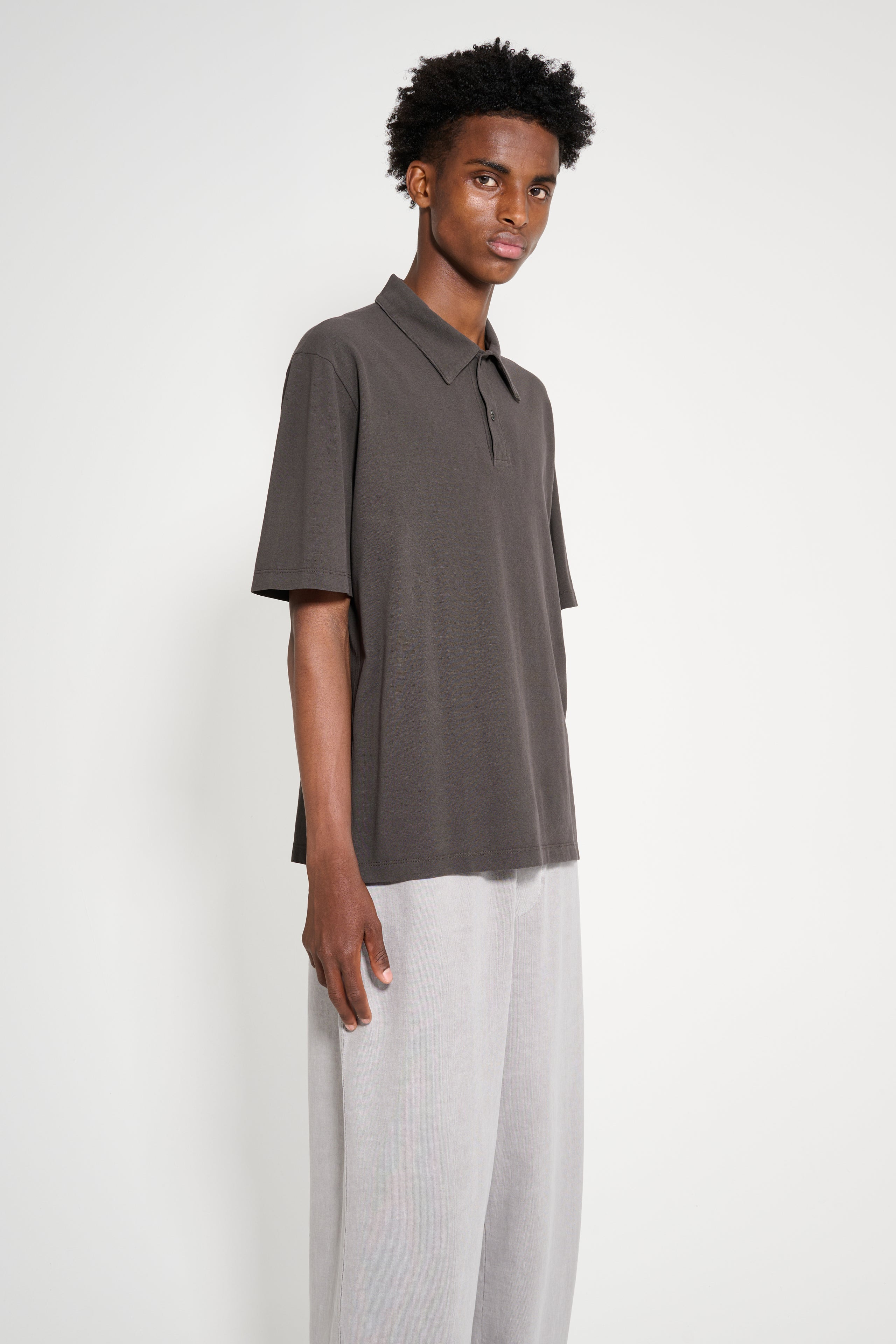 LADY WHITE CO. PIQUE TWO BUTTON POLO BLACK PINE - 4