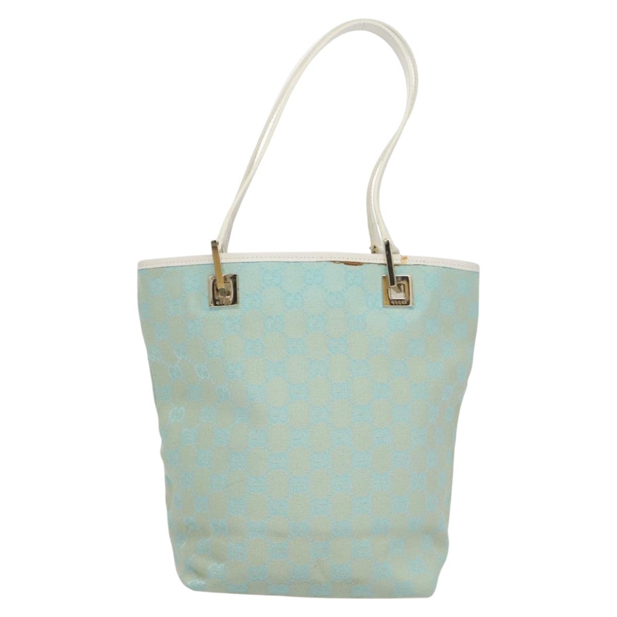 GUCCI GG Canvas Tote Bag Light Blue White Gold 002 1099 002 1099 - 3