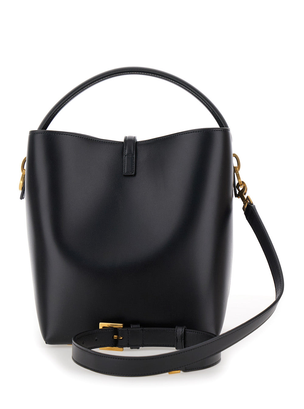 Saint Laurent Women 'Le 37' Black Bucket Bag With Cassandre Closure In Smooth Leather Woman - 4