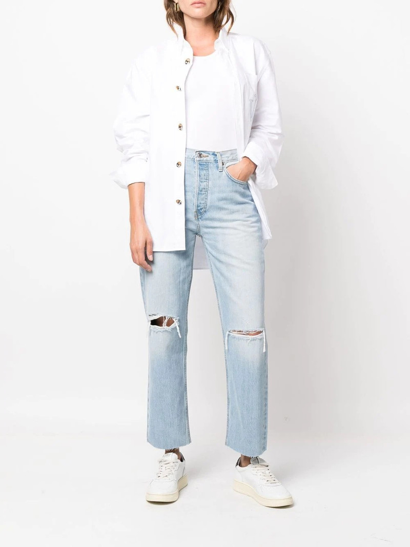RE/DONE '70s ripped-knee cropped jeans outlook