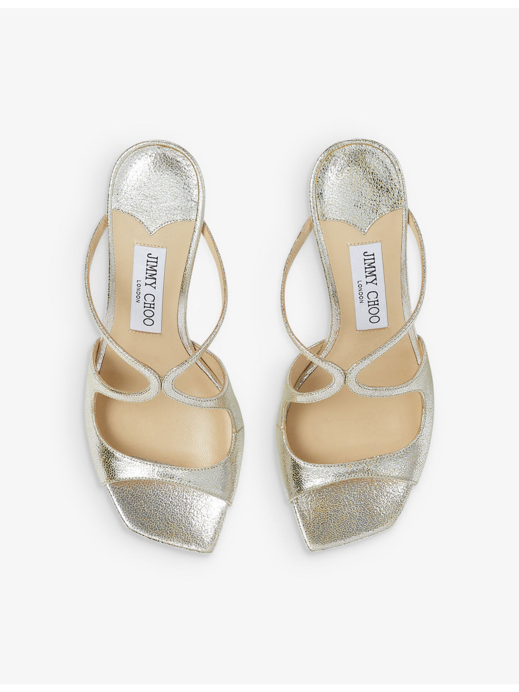 Anise 75 glitter-effect leather heeled sandals - 4