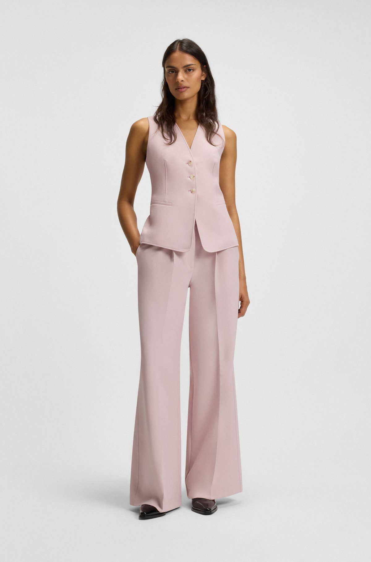 ADJUSTABLE WAISTCOAT IN STRETCH CREPE - 3