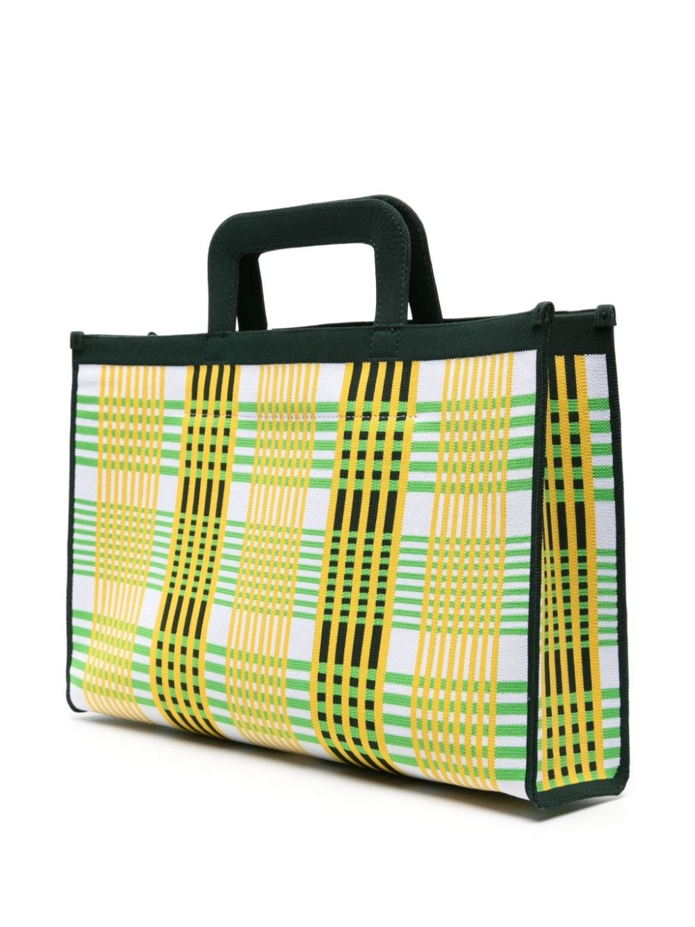 plaid-pattern tote bag - 3