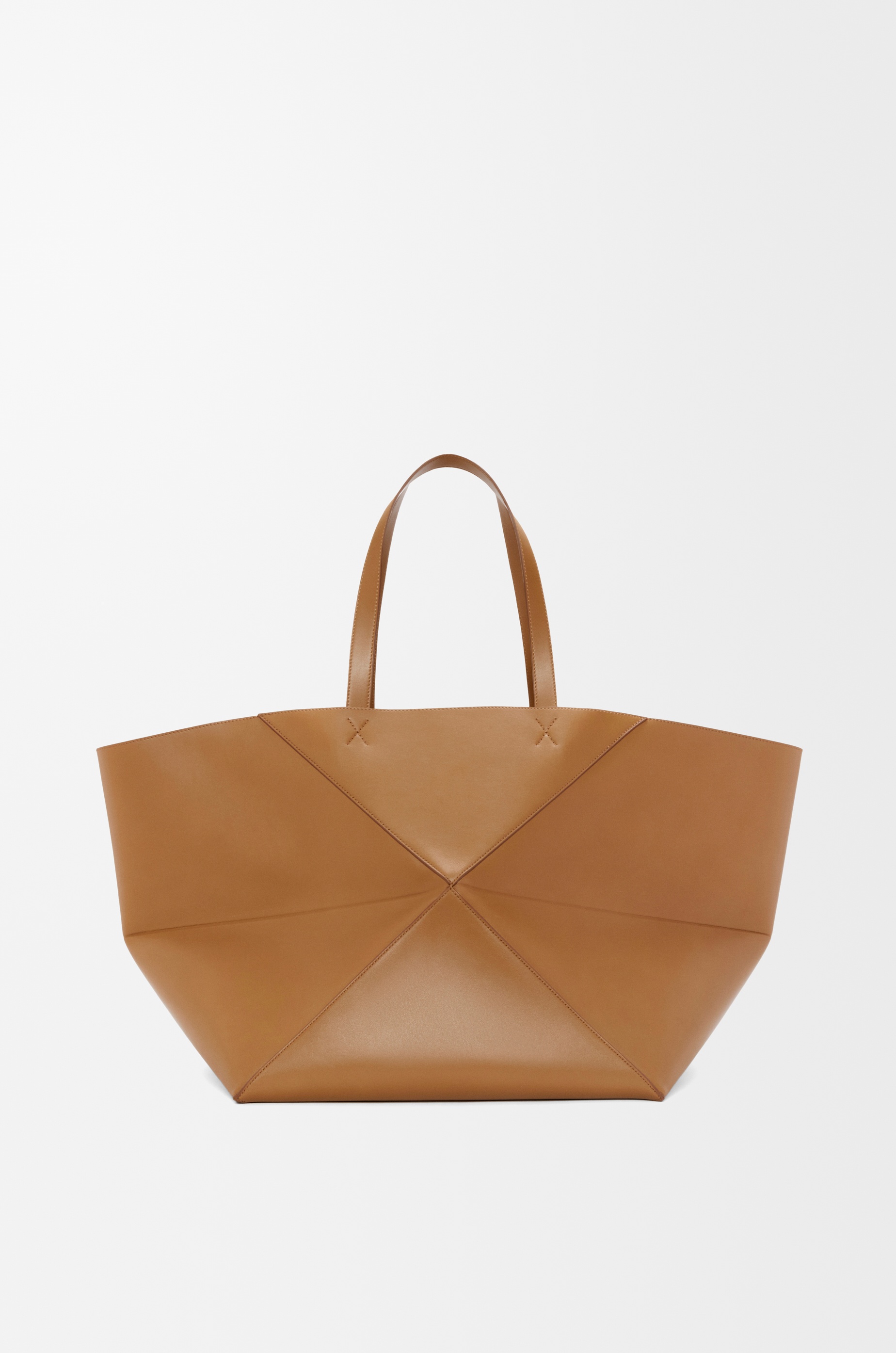 XL Puzzle Fold Tote in shiny calfskin - 3
