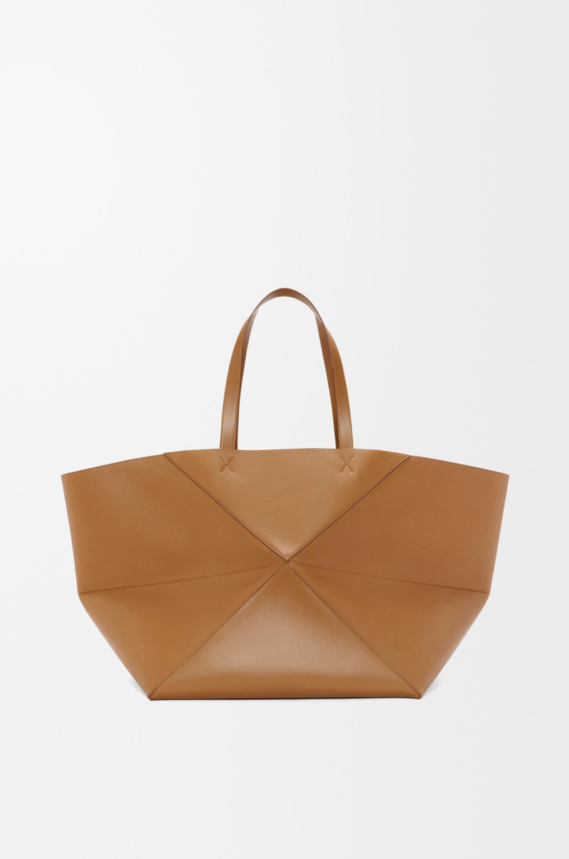 XL Puzzle Fold Tote in shiny calfskin 3