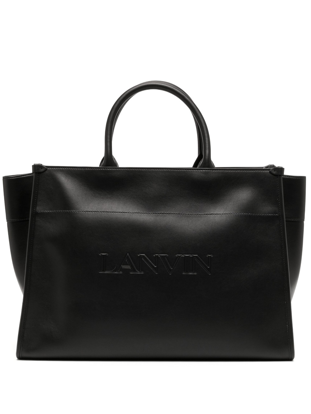 embossed-logo leather tote bag - 1