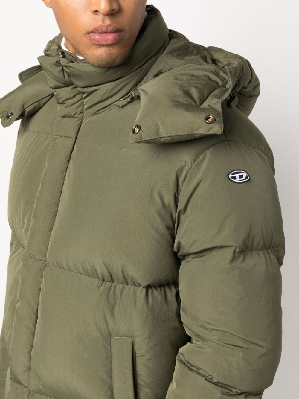 hooded zip-up padded jacket - 5