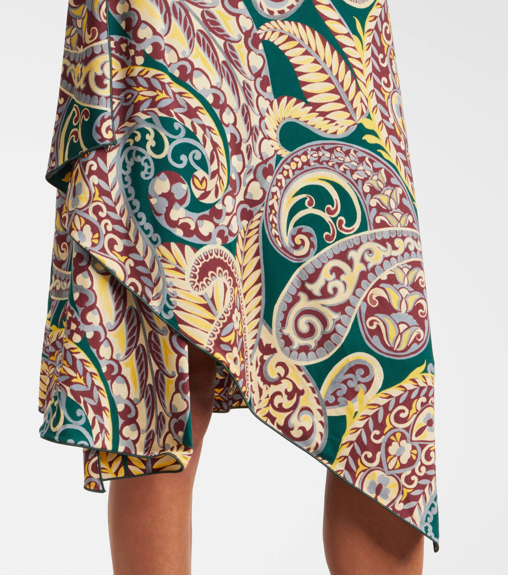 Paisley asymmetric midi dress - 5
