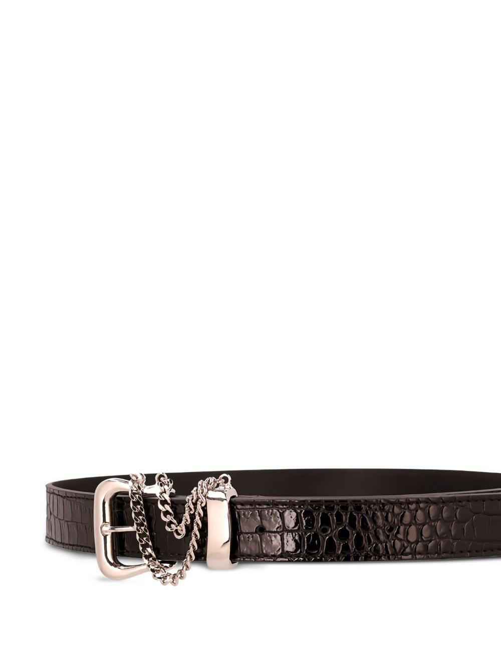 crocodile-effect chain-detail belt - 2