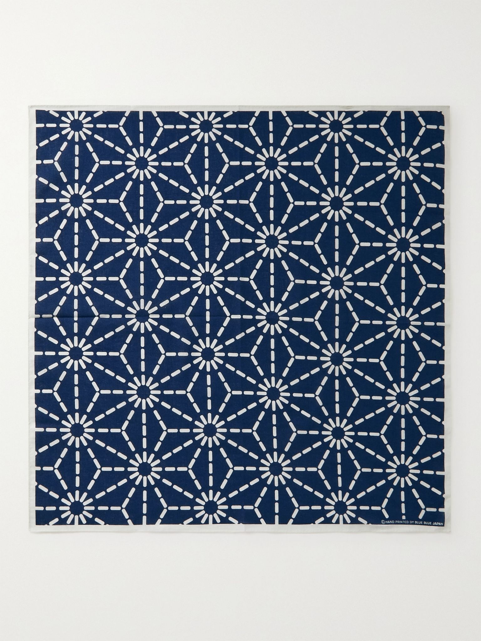 Printed Indigo-Dyed Cotton Pocket Square - 2