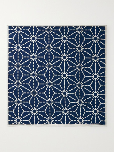 Blue Blue Japan Printed Indigo-Dyed Cotton Pocket Square outlook