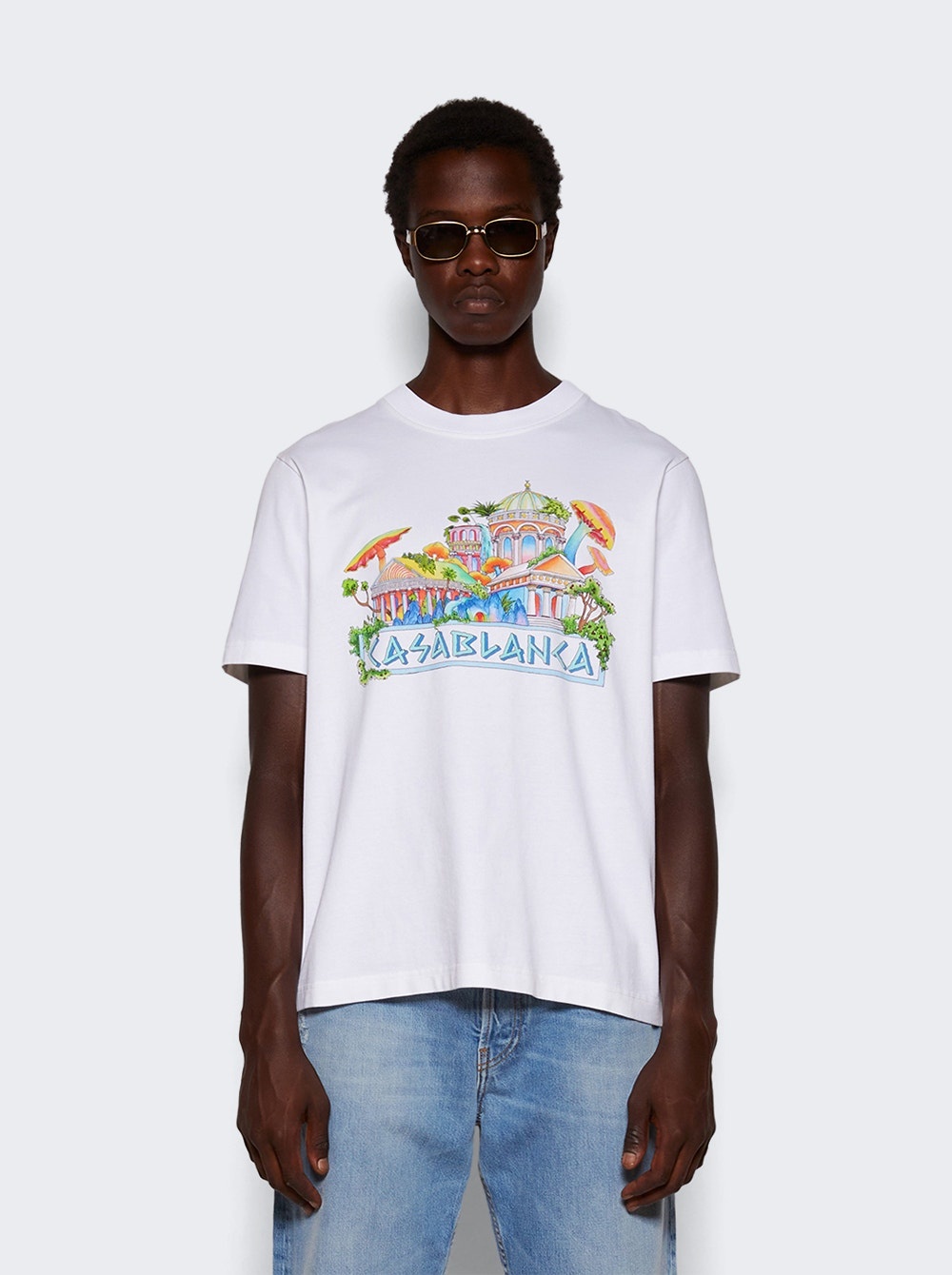 【CASABLANCA】The Road to Knowledge Casablanca Men's The Road to Knowledge T-Shirt in White
