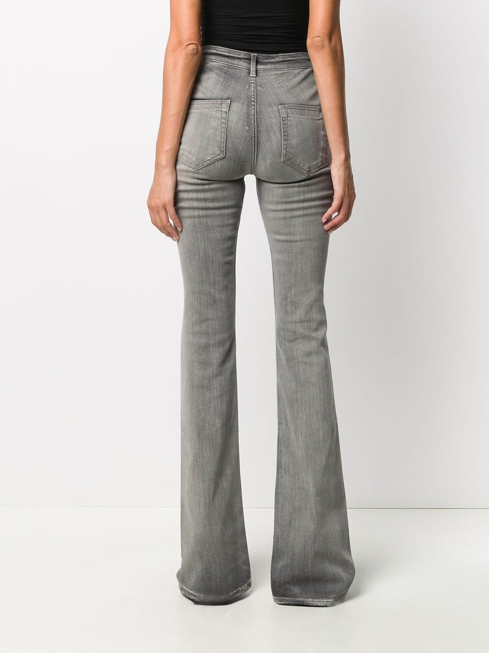 flared light wash jeans - 4