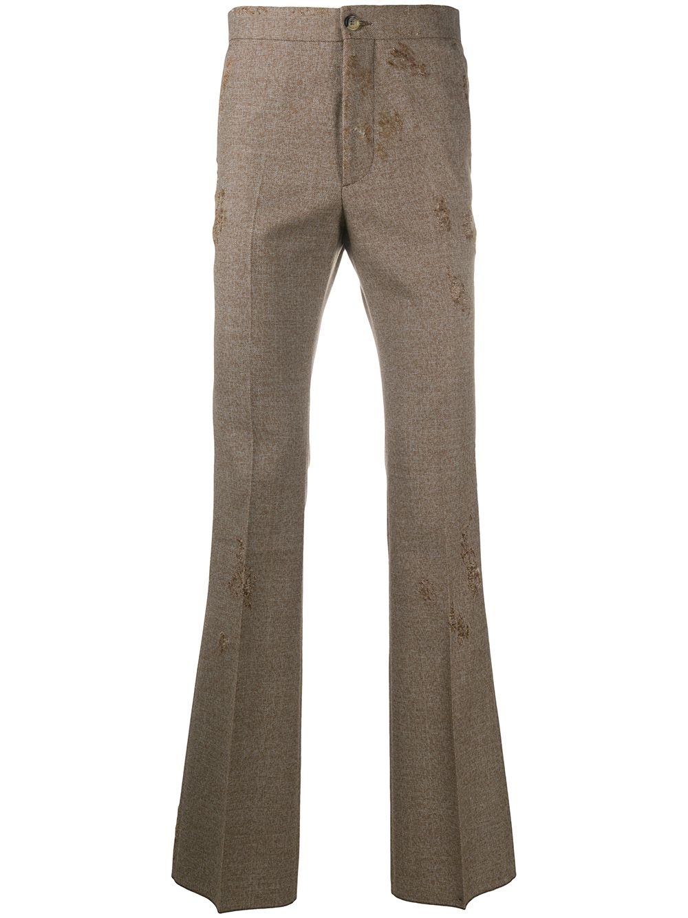 distressed-finish wool trousers - 1