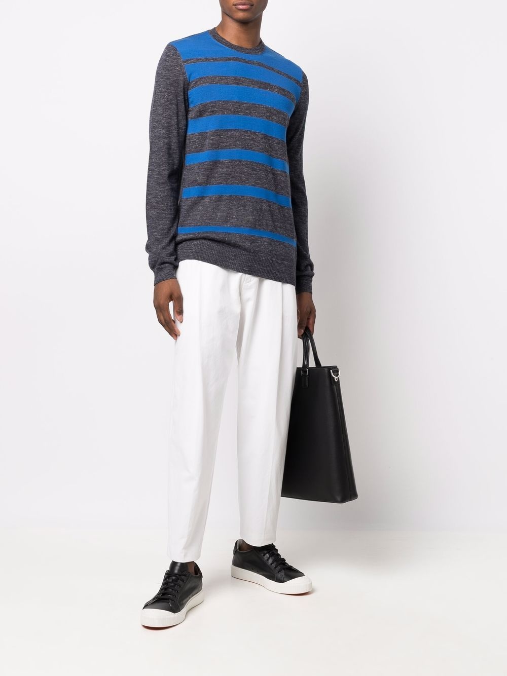 striped-knit jumper - 2