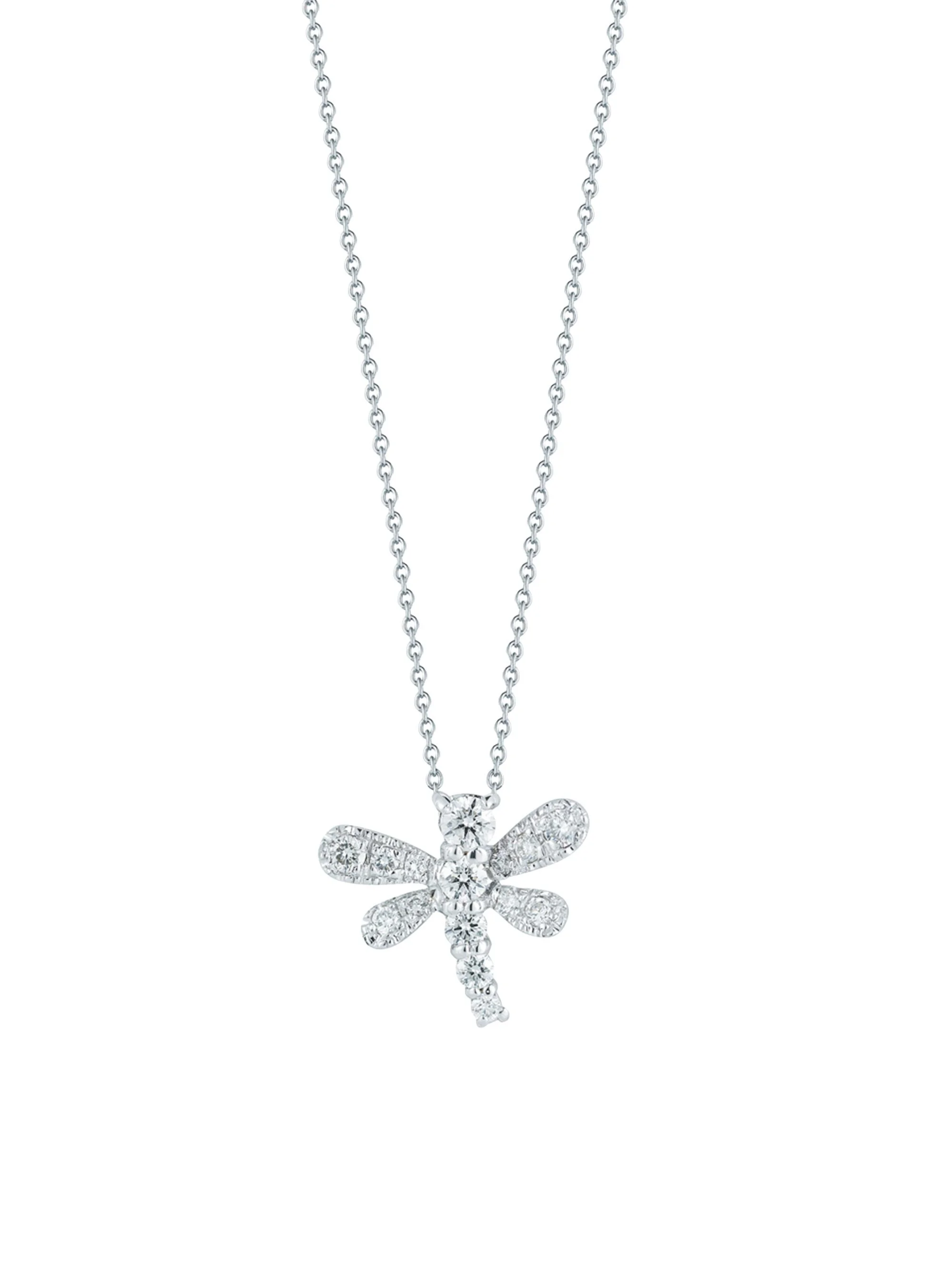 Women's Tiny Treasures 18K White Gold & Diamond Dragonfly Pendant Necklace - White Gold - 1