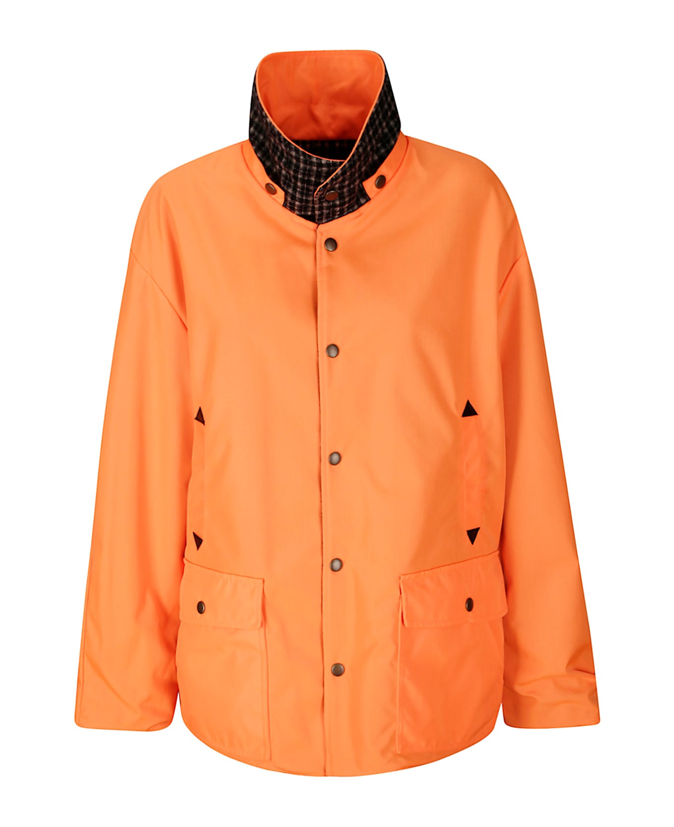 Orange Fluo Cropped Reversable Jacket - 4