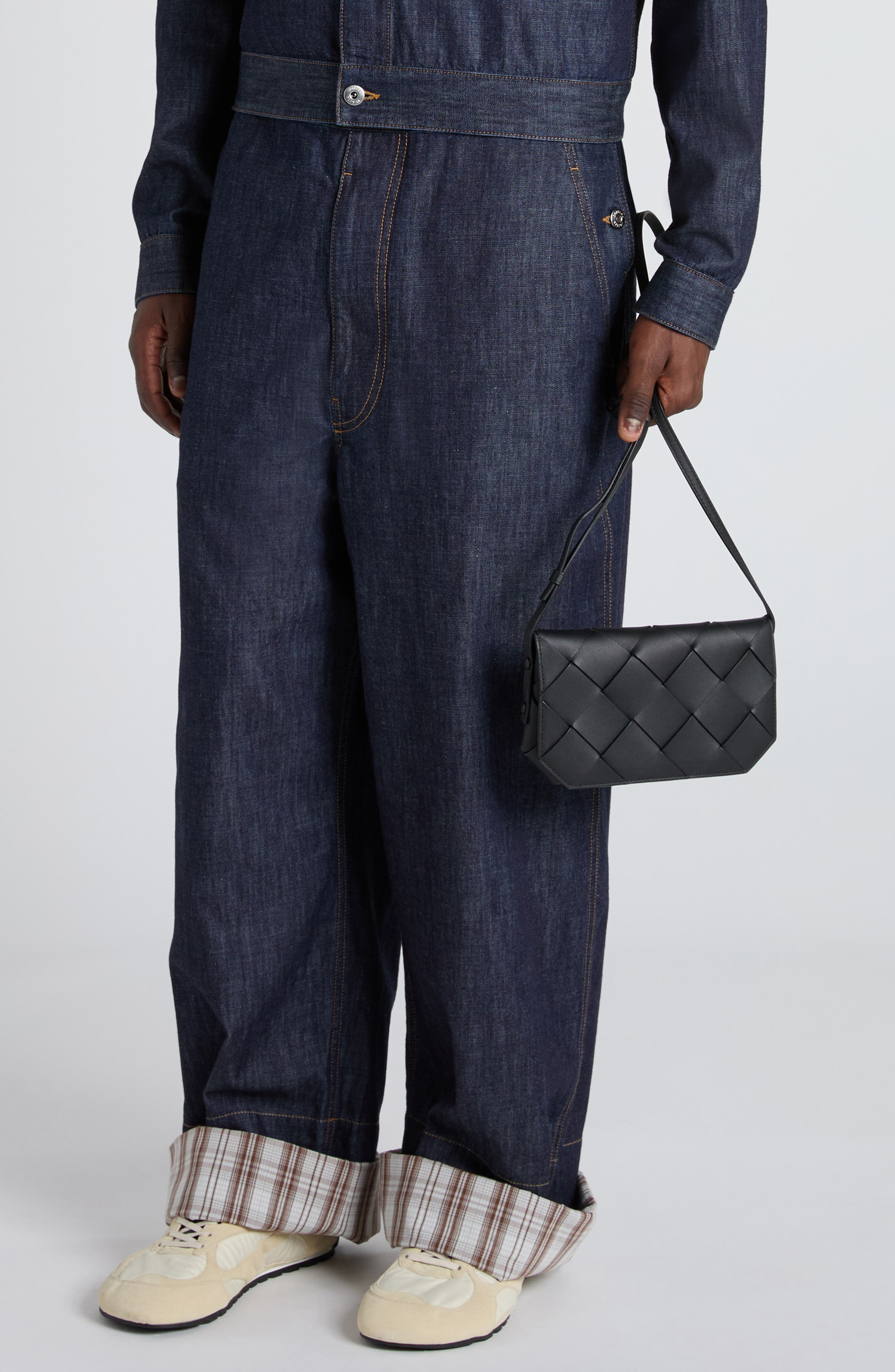 Bottega Veneta Diago Intreccio Leather Crossbody Phone Pouch in Ardoise-Silver at Nordstrom - 6