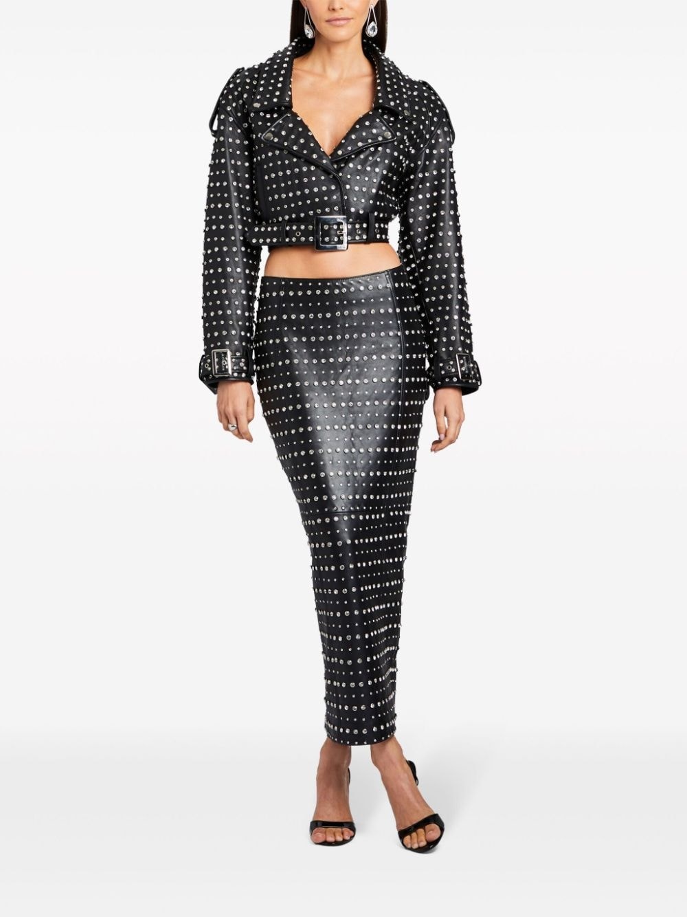 Whitley high-waist leather skirt - 2