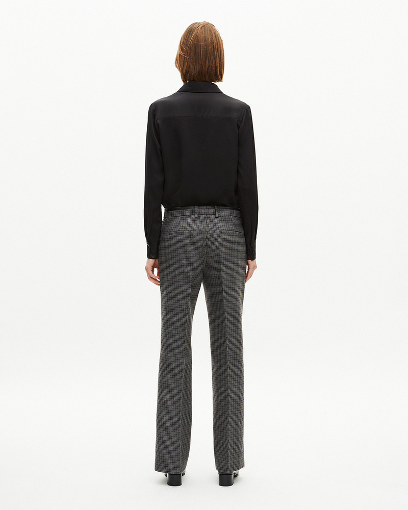 BLACK AND GREY STRAIGHT-LEG TAILORED PANTS 4