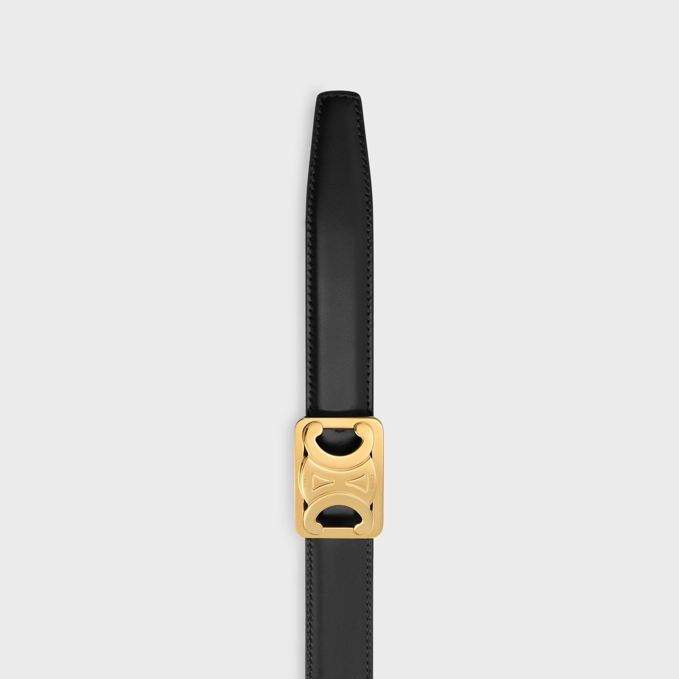 MEDIUM REVERSIBLE FRAMED TRIOMPHE BELT in TAURILLON AND NATURAL CALFSKIN - 5