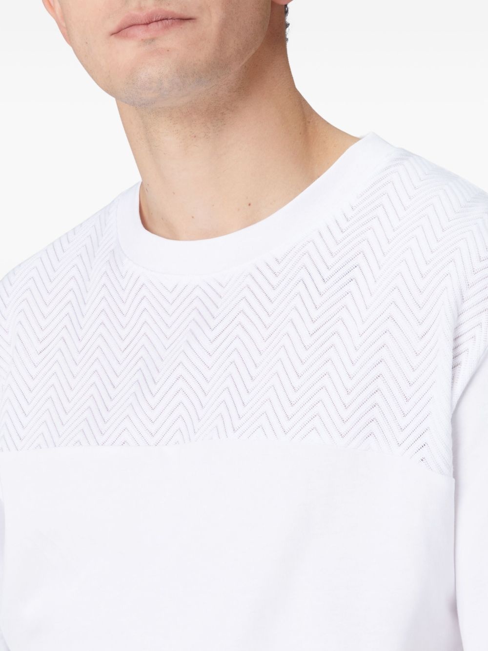 panelled cotton T-shirt - 4