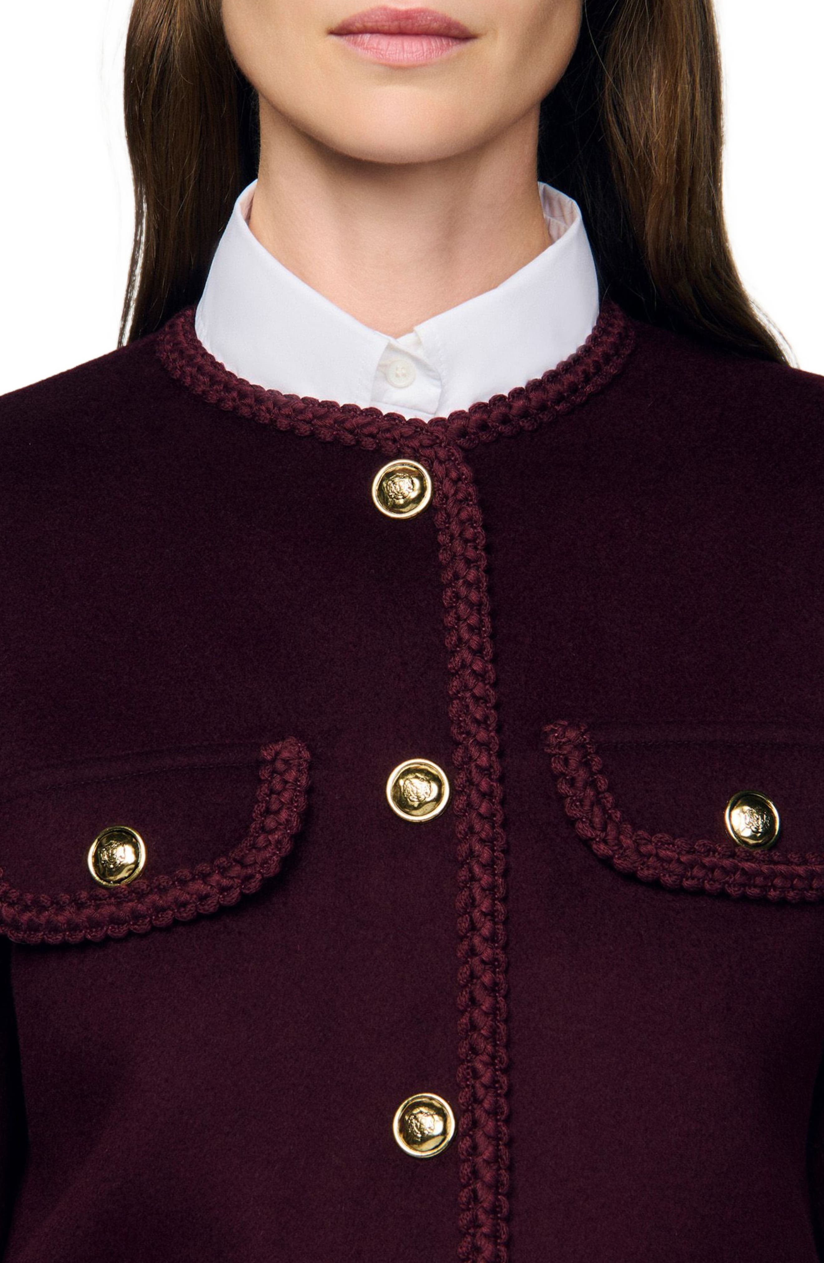 SANDRO Double-faced jacket in Bordeaux at Nordstrom - 4