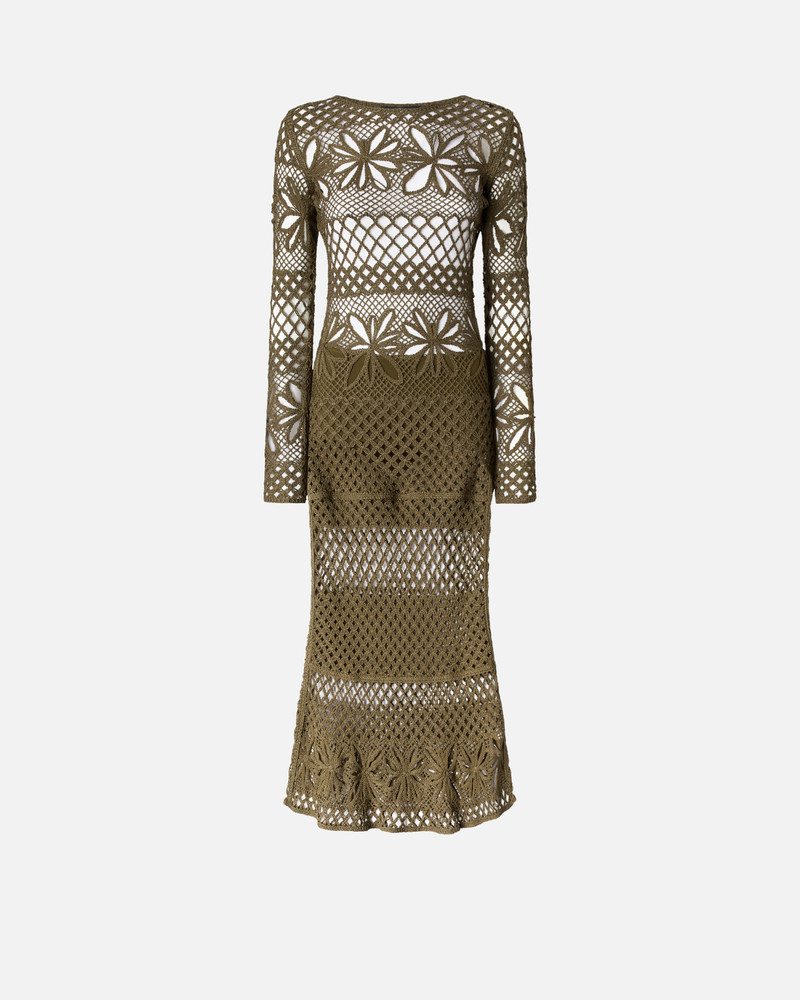 LONG OPENWORK CROCHET DRESS - 1