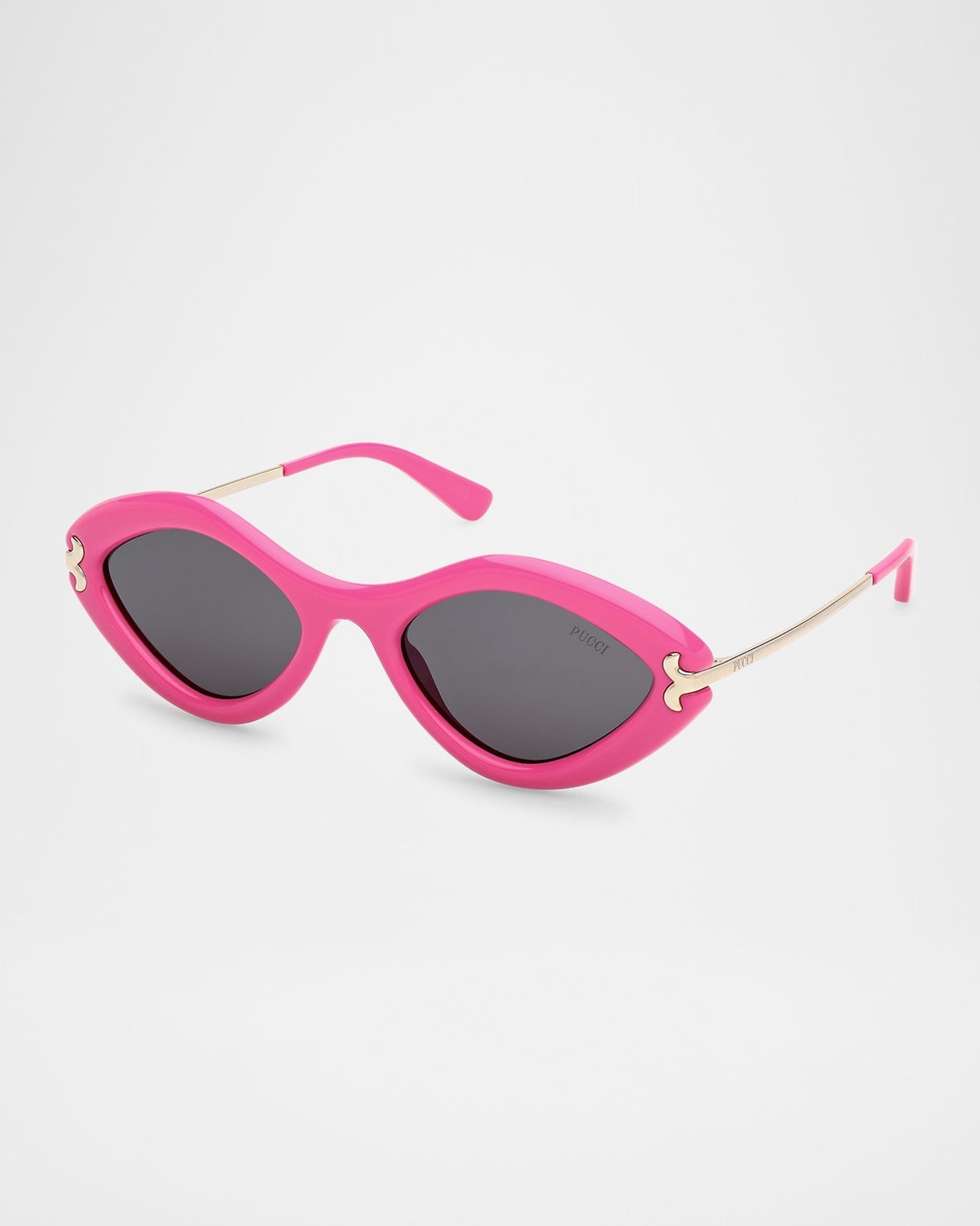 Logo Acetate & Metal Oval Sunglasses - 3
