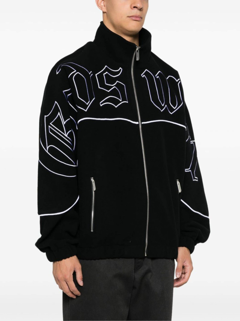 embroidered-logo jacket 3