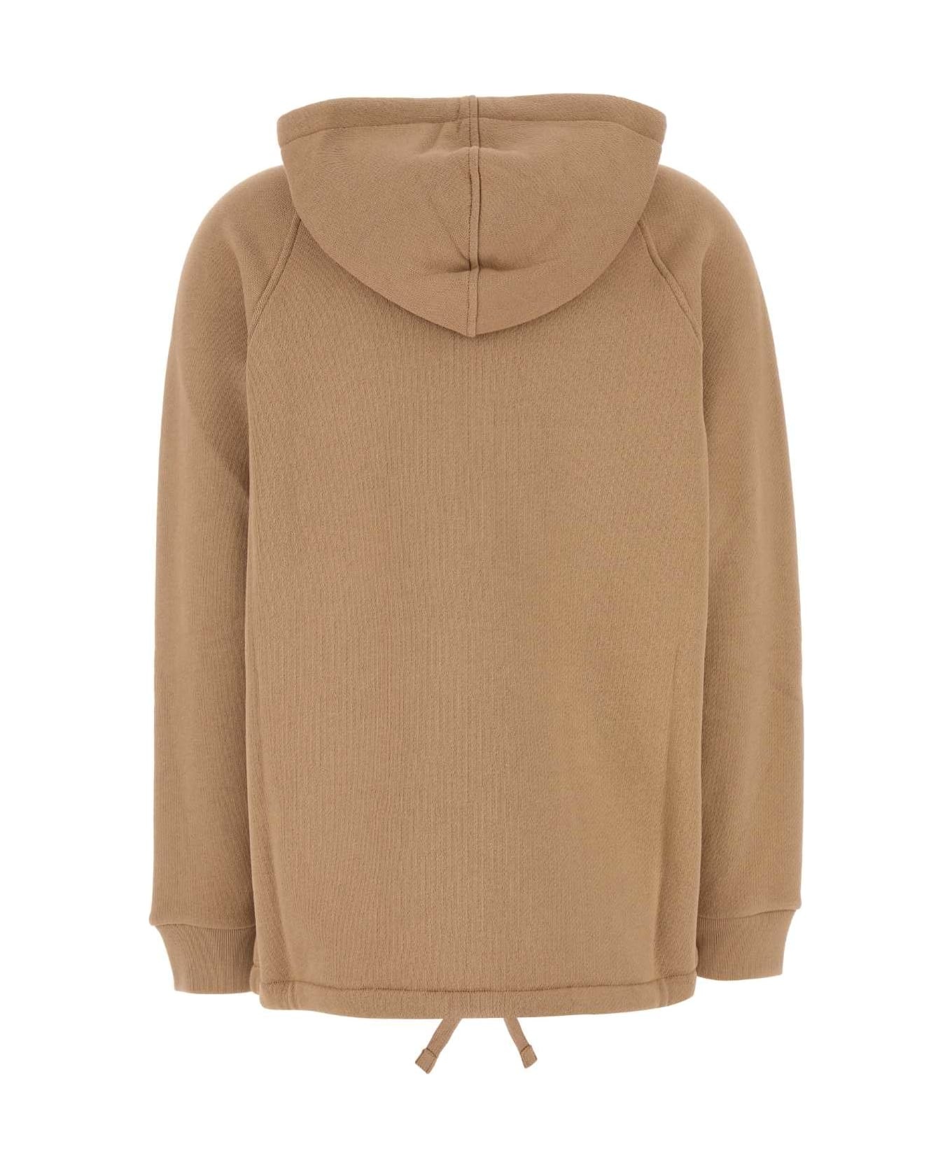 Camel Cotton Oversize Sweatshirt - 2