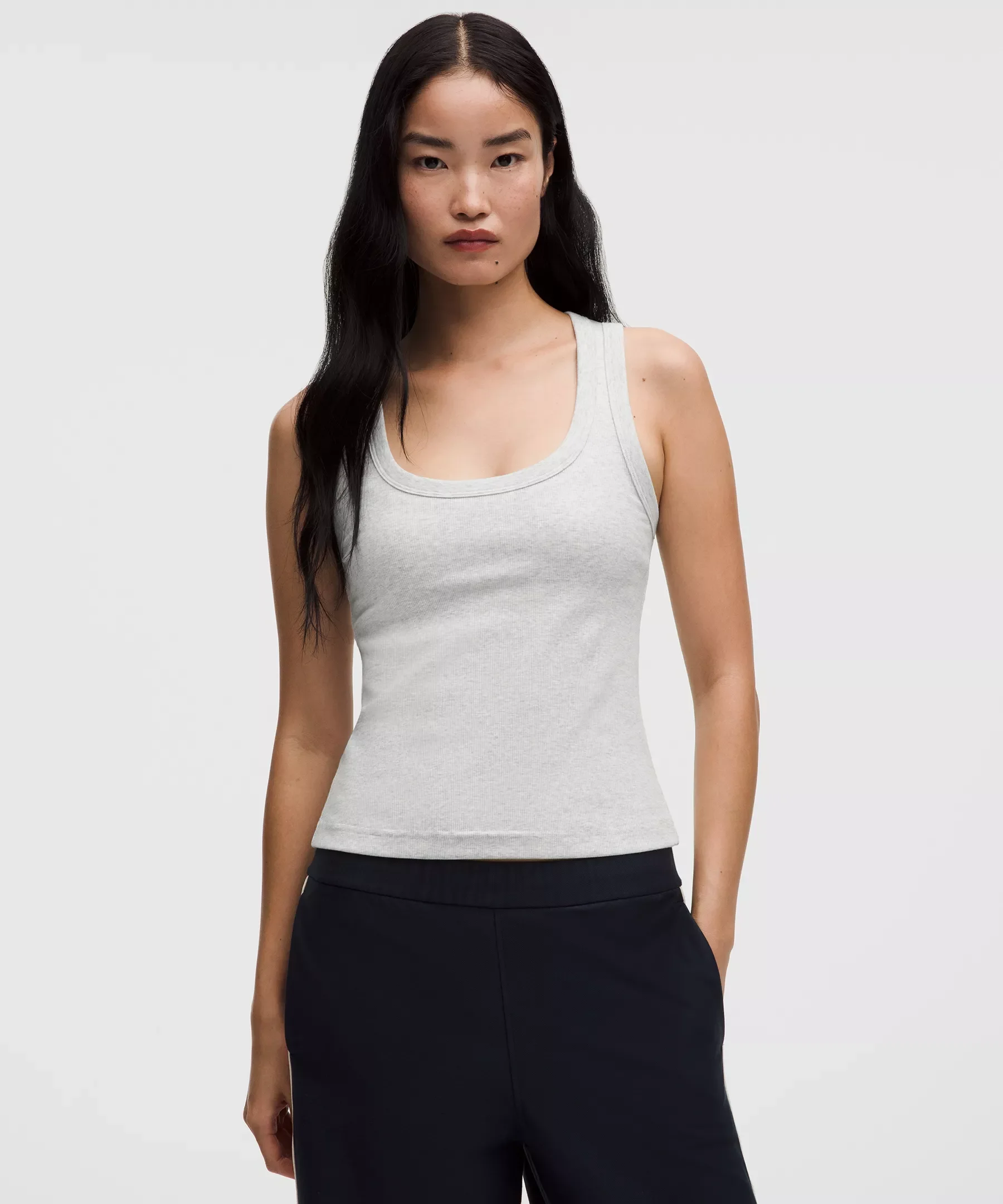 Little Ribbed Scoop-Neck Tank Top - 1