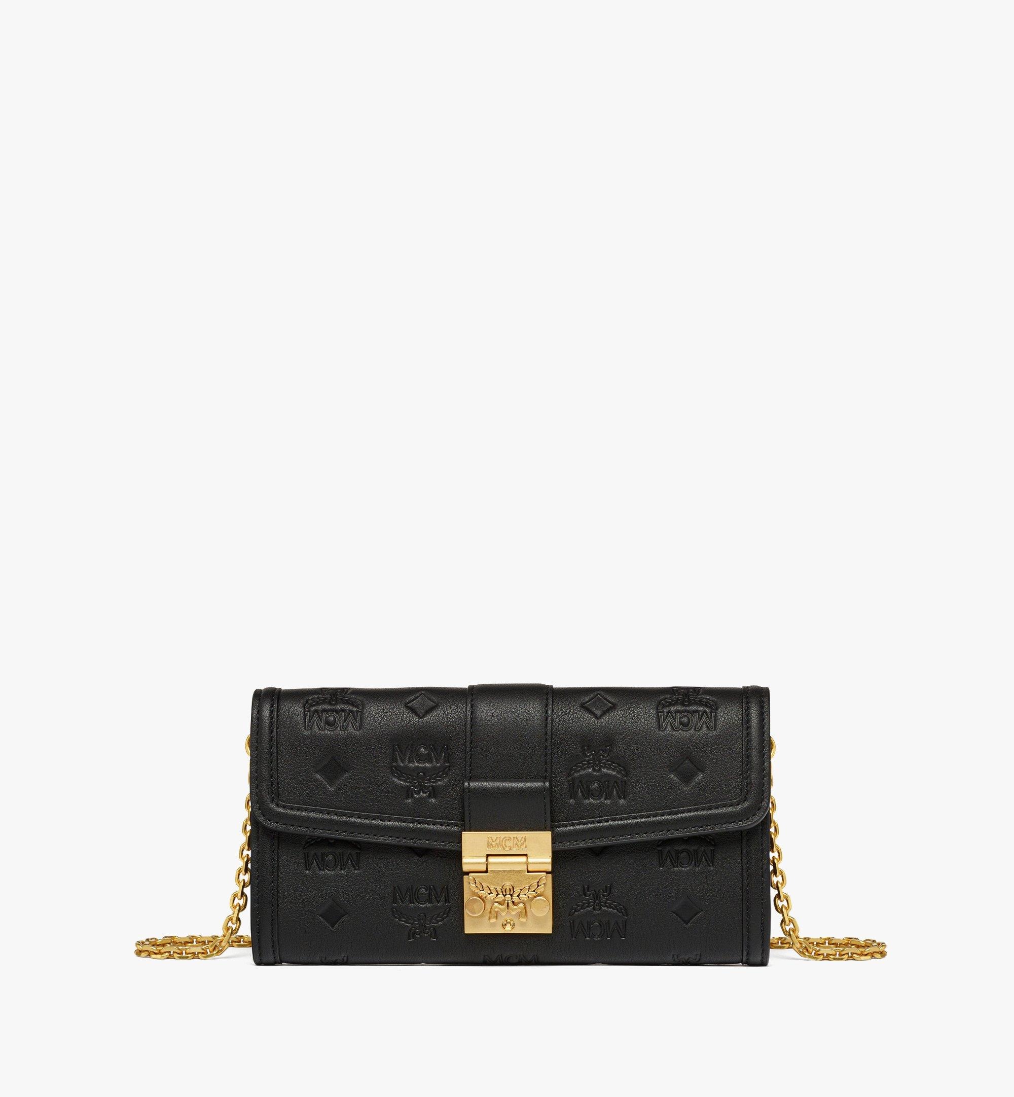 Tracy Chain Wallet in Embossed Monogram Leather - 1