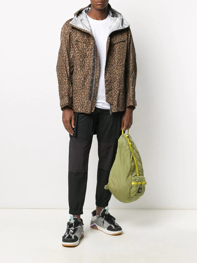 White Mountaineering leopard-print hooded jacket outlook