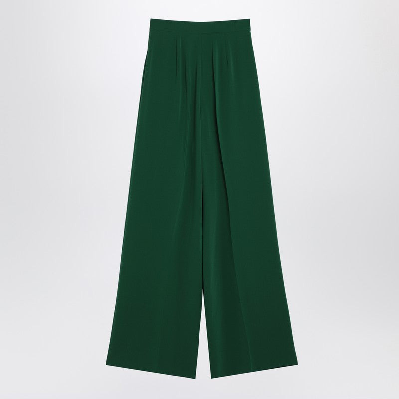 Max Mara Wide Emerald Green Cady Trousers Women - 2