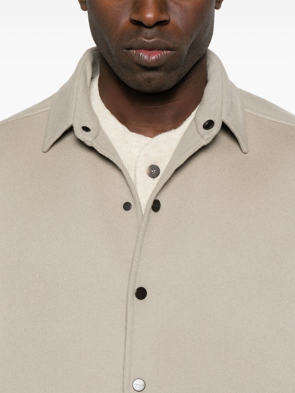 felted-finish overshirt - 5