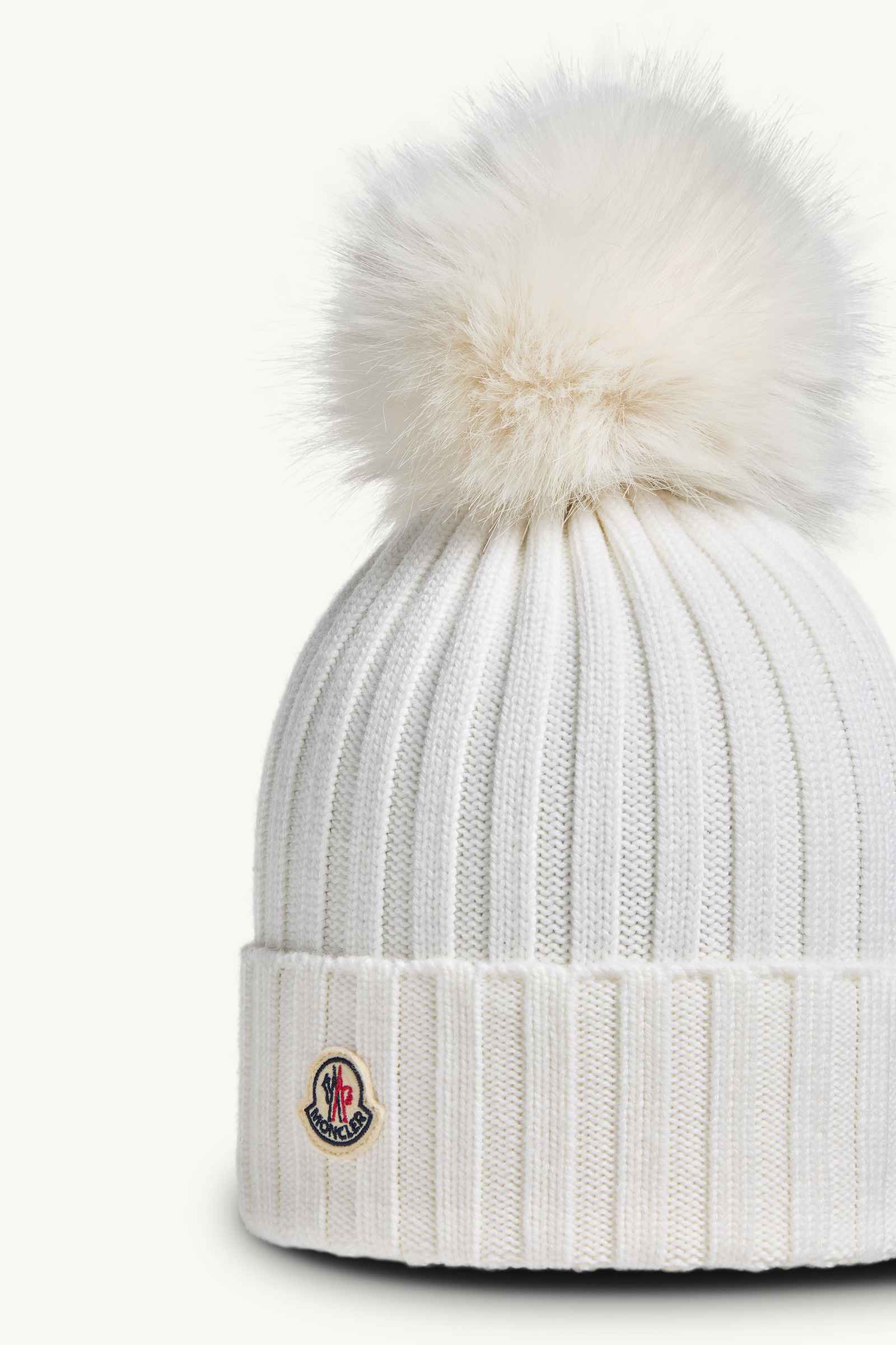 Wool Beanie with Faux Fur Pom Pom - 3