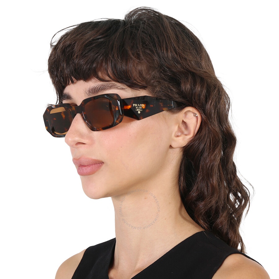 Prada Light Brown Rectangular Ladies Sunglasses PR 17WS VAU2Z1 49 - 2
