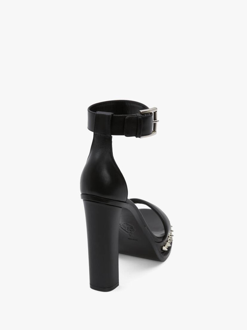 Alexander McQueen Punk Stud Platform Sandal in Black/silver outlook