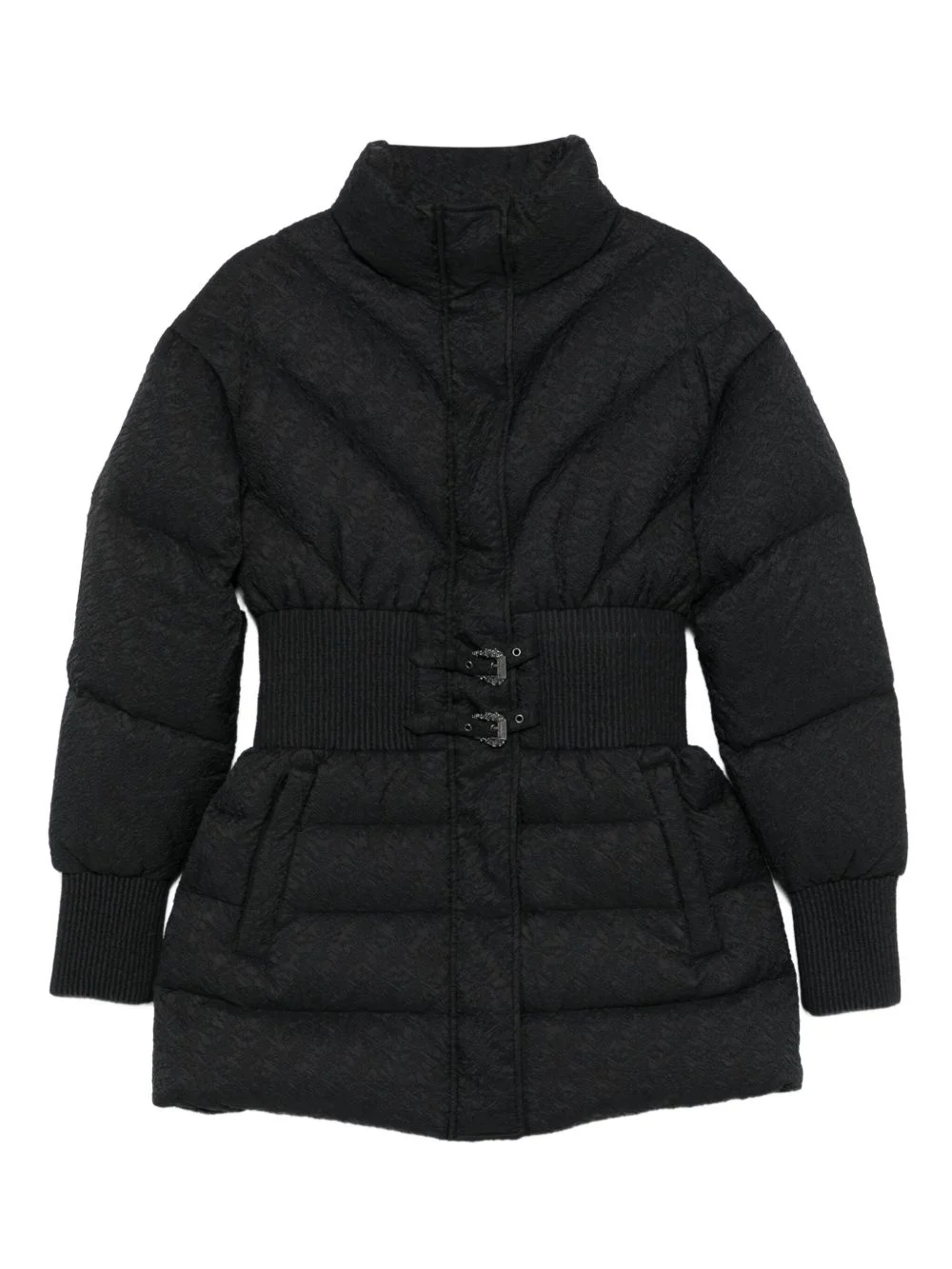 quilted belted jacket - 1