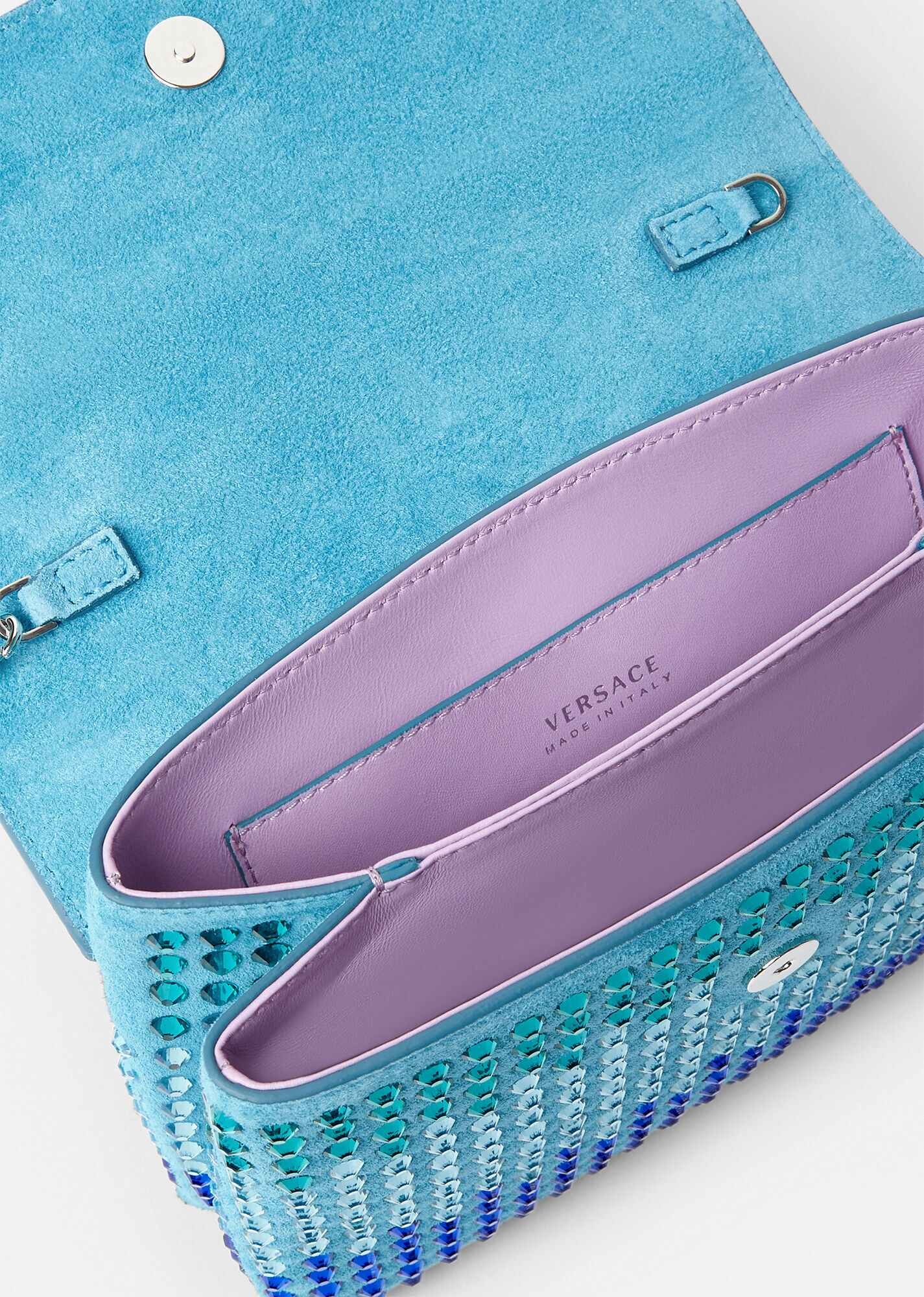 Virtus Suede Crystal Clutch - 5